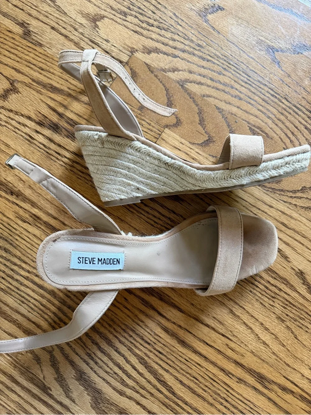 Steve Madden Tan Suede Espadrille Wedge Sandals